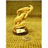 Image 1 : Fossilized ivory eagles in tree on wood base 5" Imported (33)
