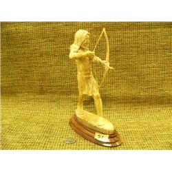 Native drawing a bow made of bone 8" tall Imported (33)