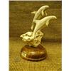 Image 1 : Porpoise sculpture made of antler on wood base 8" tall Imported (33)