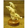 Image 2 : Porpoise sculpture made of antler on wood base 8" tall Imported (33)
