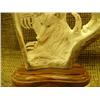 Image 3 : Moose Antler carving of a bear and Southeast Alaskan motif on wood base 11" tall 10" wide Imported (