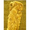 Image 3 : Incredible bone American Indian carving with eagle, owl, ram, buffalo, and other faces on marble bas