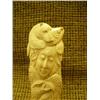 Image 3 : Bone intricate Native carving with face, bear, fish and eagle on ivory base 5" tall by Richard Mille