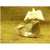 Image 1 : Bone carving of an eagle and salmon on bone base 5" tall Imported (33)
