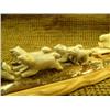 Image 5 : Bone dog team with ivory man and sled 9" long on wood base Imported (33)
