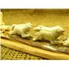 Image 8 : Bone dog team with ivory man and sled 9" long on wood base Imported (33)