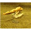 Image 2 : Beautiful caramel fossilized walrus ivory and ivory chips on bone base with whale, mermaid and 2 sal