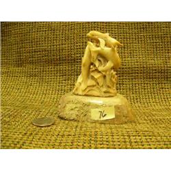 Pod of whales made of bone 4" tall Imported (33)