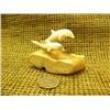 Image 2 : Bone carving of porpoises on bone 2.5" tall Imported - damage to tail on one whale (33)