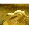 Image 4 : Bone carving of porpoises on bone 2.5" tall Imported - damage to tail on one whale (33)