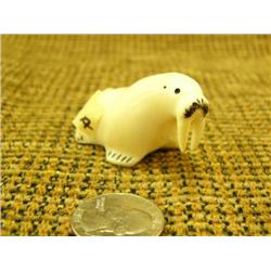 CHOICE on 2 ivory walruses: signed Margaret Soolook of Diomede, AK (33)