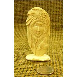 CHOICE 4 on bone carvings mounted on platchets of various Native faces Imported (33)