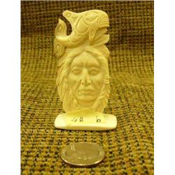CHOICE 4 on bone carvings mounted on platchets of various Native faces Imported (33)