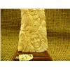 Image 4 : CHOICE on 2 bone relief carving of American Indian, wolves, eagles, bears on wood base 6" tall Impor