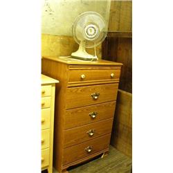 Lot of: High boy dresser and fan (153)