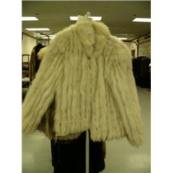 Shadow white fox lady's evening coat approx. size L (28)