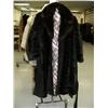 Image 1 : Full length mink and suede coat with chocolate fox collar approx. size XL (28)