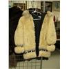 Image 1 : Sheep jacket with wolf ruff and cow hide embellished trim approx. size XS or Child's  (28)