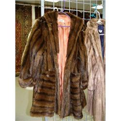 Brown mink jacket approx. size XL (28)