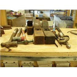 Lot of wood workers tools: hammers, levels, squares, grills, spoke shave (2)
