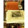 Image 3 : Entire shelf: small oriental rug, old prints, type writer, flat wear, carved wood box, old wood coff