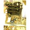 Image 4 : Entire shelf: small oriental rug, old prints, type writer, flat wear, carved wood box, old wood coff