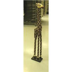 Carved wood giraffe 4' tall (2)