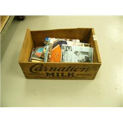 Carnation milk wood crate full of old alaska magazines (2)
