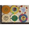 Image 2 : 6 PLASTIC CASINO GAMING TOKENS: 2-50 CENT AND