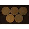 Image 2 : 5 INDIA-PRINCELY TRAVANCORE COPPER 8 CASH COINS.