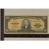 Image 1 : 1949 CUBA 20 PESO BILL.  INK ON THE OBVERSE