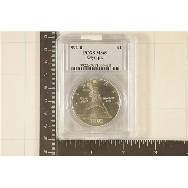1992-D US SILVER $1 "OLYMPIC BASEBALL" PCGS MS69"