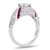 Image 3 : 1.01 ctw Diamond and 0.47 ctw Ruby Platinum Ring (1.66 ctw Diamonds)