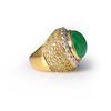 Image 4 : 18K Yellow Gold Jadeite Peridot & Diamond Ring
