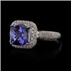 Image 2 : 2.91 ctw Tanzanite and 0.82 ctw Diamond 14KT White Gold Ring