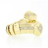 Image 5 : 18k Yellow Gold 0.50 ctw Round Diamond Hand Made Snake Serpent Wrap Statement Ri