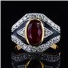 Image 1 : 2.32 ctw Ruby and 0.86 ctw Diamond 18K Yellow and White Gold Ring (GIA CERTIFIED