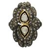 Image 1 : 0.72 ctw Silver and Gold Diamond Ring