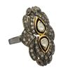 Image 2 : 0.72 ctw Silver and Gold Diamond Ring