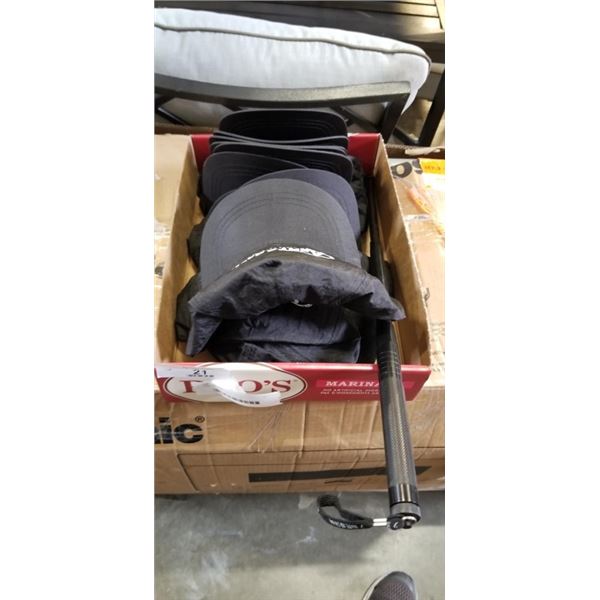 TRAY OF HATS WITH BATON