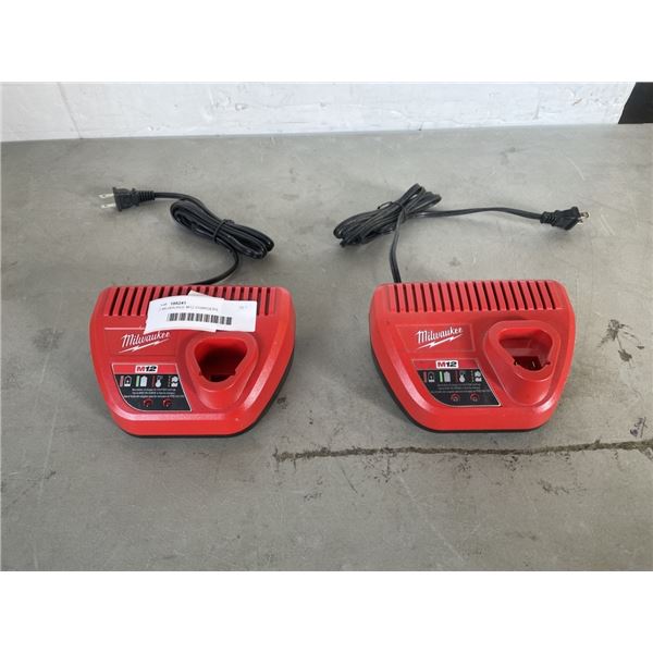 2 MILWAUKEE M12 CHARGERS