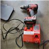 Image 1 : MILWAUKKE FUEL CORDLESS DRILL WITH BATTER AND DUAL 18V/12V CHARGER TESTED WORKING NO TRIGGER BUTTON