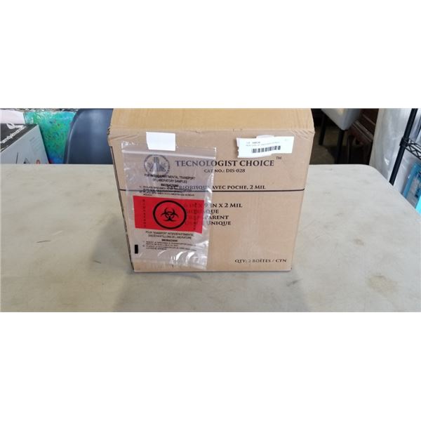 NEW CASE OF 1000 6 INCH X 9 INCH BIOHAZARD ZIPLOC BAGS, 2 MIL