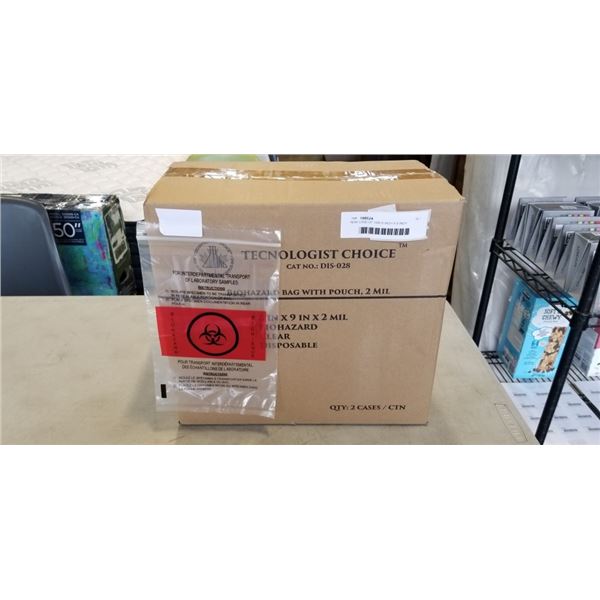 NEW CASE OF 1000 6 INCH X 9 INCH BIOHAZARD ZIPLOC BAGS, 2 MIL