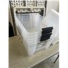 Image 2 : 5 CLEAR PLASTIC TOTES WITH LIDS