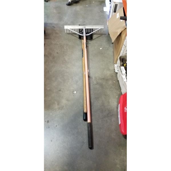 FLAT 10" SHOVEL, LAWN EDGER, 24" ALUMINUM RAKE