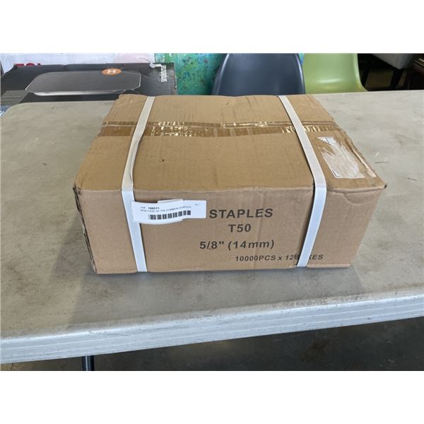 NEW CASE OF T50 COMMON STAPLES, 120,000 STAPLES TOTAL