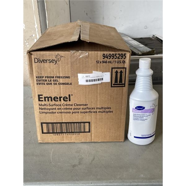 NEW CASE OF DIVERSE EMEREL MULTI SURFACE CLEANER, 12 - 946ML BOTTLES PER CASE