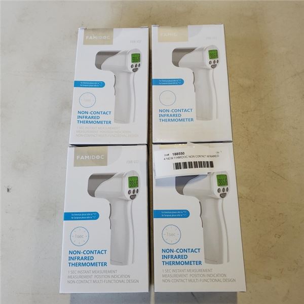 4 NEW FAMIDOC NON CONTACT INFRARED THERMOMETERS
