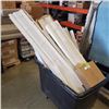 Image 1 : LARGE LOT OF FAUX WOOD BLINDS AND HARDWARE, BIN NOT INCLUDED
